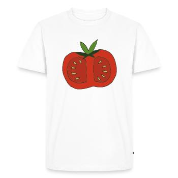 Tomato halved - Men's Premium Organic T-Shirt - white - Front - Nico (187cm)