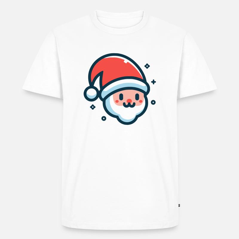 Weihnachtsmann Kopf - Männer Premium Bio T-Shirt - Weiß