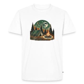 Campfire evening under starry sky - Camping - Men's Premium Organic T-Shirt - white - Front - Nico (187cm)