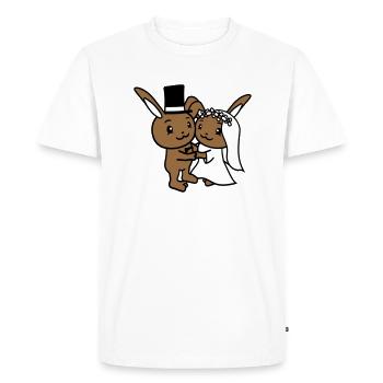 2 Bunnies Wedding Marry Groom Bride Engaged - Men's Premium Organic T-Shirt - white - Front - Nico (187cm)