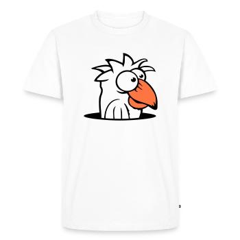 Oiseau Trou Inférieur Drôle Dingo Idiot Confus Amusant - T-shirt Premium bio Homme - blanc - Devant - Nico (187cm)