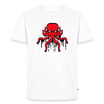 pieuvre graffiti goutte peinture en aérosol calmar - T-shirt Premium bio Homme - blanc - Devant - Nico (187cm)