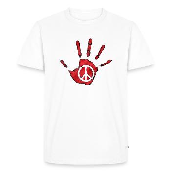 peace - T-shirt Premium bio Homme - blanc - Devant - Nico (187cm)