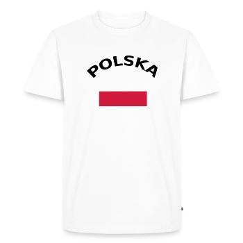 Poland, Polska, flag, flag - Men's Premium Organic T-Shirt - white - Front - Nico (187cm)
