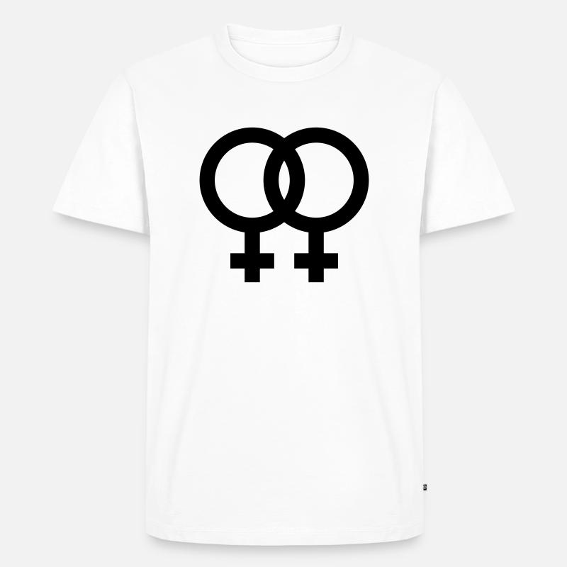 Lesbisch - Männer Premium Bio T-Shirt - Weiß