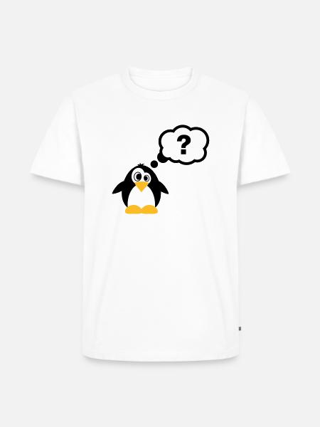 pinguin_frage_f3 - Men's Premium Organic T-Shirt - white