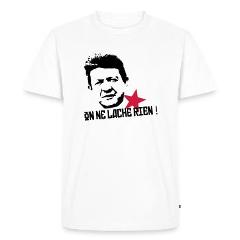 On ne lâche rien - T-shirt Premium bio Homme - blanc - Devant - Nico (187cm)