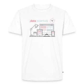 ZAZdesign® Data Scientist | Job Visualization - Men's Premium Organic T-Shirt - white - Front - Nico (187cm)