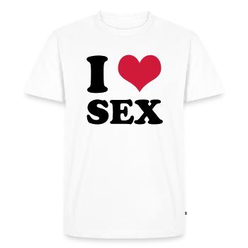 i love sex - Men's Premium Organic T-Shirt - white - Front - Nico (187cm)