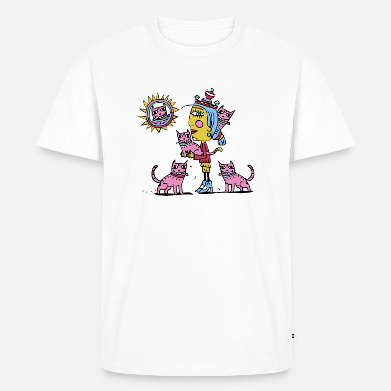 Katzen - Männer Premium Bio T-Shirt - Weiß
