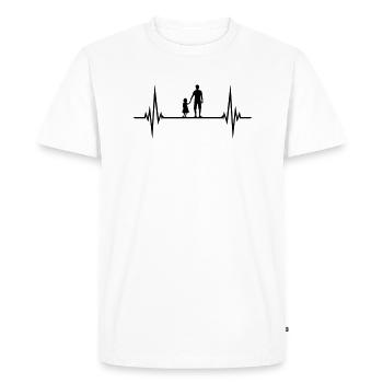 vater und tochter puls herzschlag frequenz papa va - Männer Premium Bio T-Shirt - Weiß - Vorne - Nico (187cm)