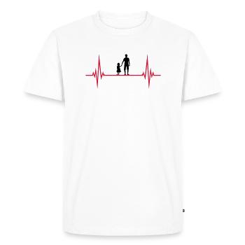 pouls cardiaque papa père et fille va - T-shirt Premium bio Homme - blanc - Devant - Nico (187cm)
