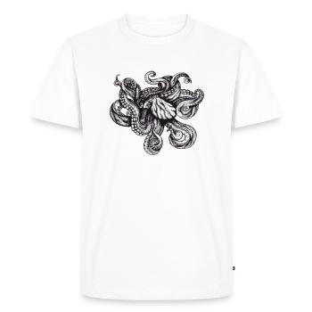 Octopus - Men's Premium Organic T-Shirt - white - Front - Nico (187cm)