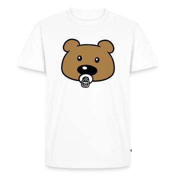 baby teddy face head pacifier suesser smaller - Men's Premium Organic T-Shirt - white - Front - Nico (187cm)