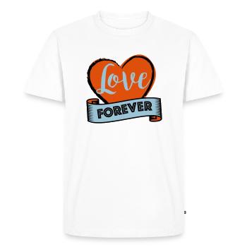 Love forever blue and red - Saint Valentin - T-shirt Premium bio Homme - blanc - Devant - Nico (187cm)