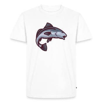 Poissons symbole de prospérité - T-shirt Premium bio Homme - blanc - Devant - Nico (187cm)