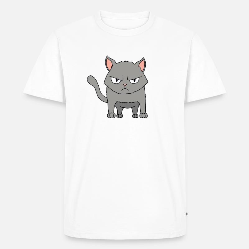 Katze wütend - Männer Premium Bio T-Shirt - Weiß