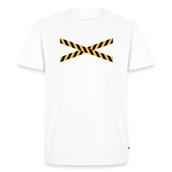 Ruban d'avertissement de conception de ligne - T-shirt Premium bio Homme - blanc - Devant - Nico (187cm)