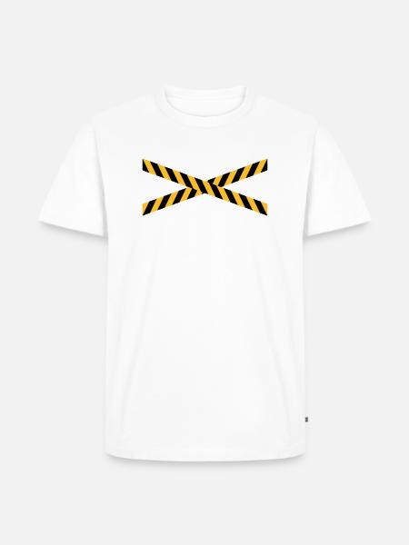 Line design caution tape - Men's Premium Organic T-Shirt - white