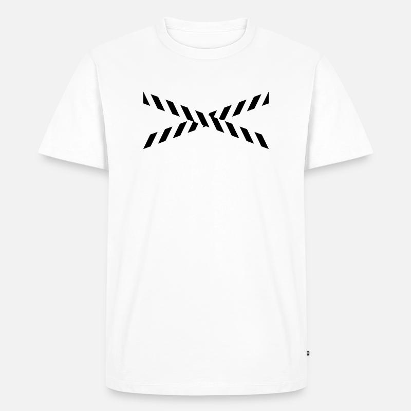Absperrband Muster Design - Männer Premium Bio T-Shirt - Weiß