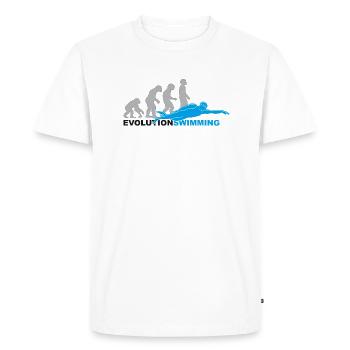 évolution nager, nager, nager, nageur - T-shirt Premium bio Homme - blanc - Devant - Nico (187cm)