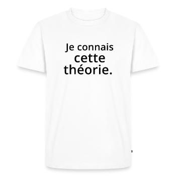 je connais cette theorie - T-shirt Premium bio Homme - blanc - Devant - Nico (187cm)