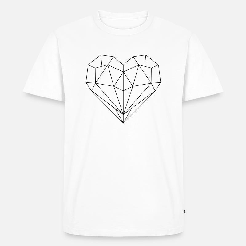 Herz - Männer Premium Bio T-Shirt - Weiß