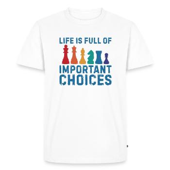 Important choices échecs de pensées maître d’échecs - T-shirt Premium bio Homme - blanc - Devant - Nico (187cm)