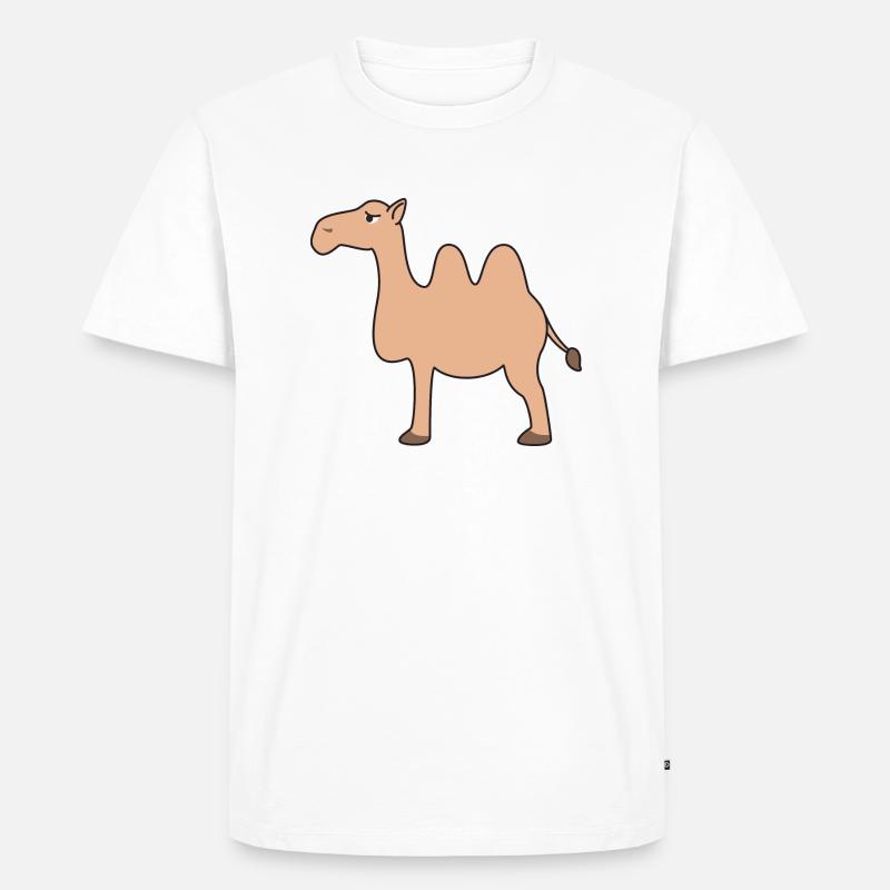 Kamel - Männer Premium Bio T-Shirt - Weiß