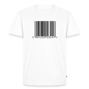 Barcode design - Men's Premium Organic T-Shirt - white - Front - Nico (187cm)