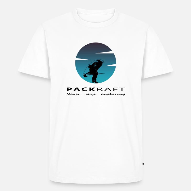 Packraft - Never stop exploring - Men's Premium Organic T-Shirt - white