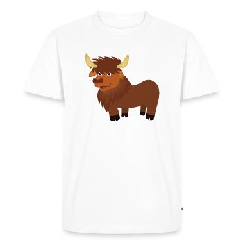 Bison - Men's Premium Organic T-Shirt - white - Front - Nico (187cm)