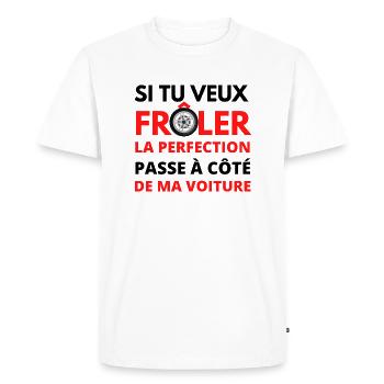 Perfection voiture - T-shirt Premium bio Homme - blanc - Devant - Nico (187cm)