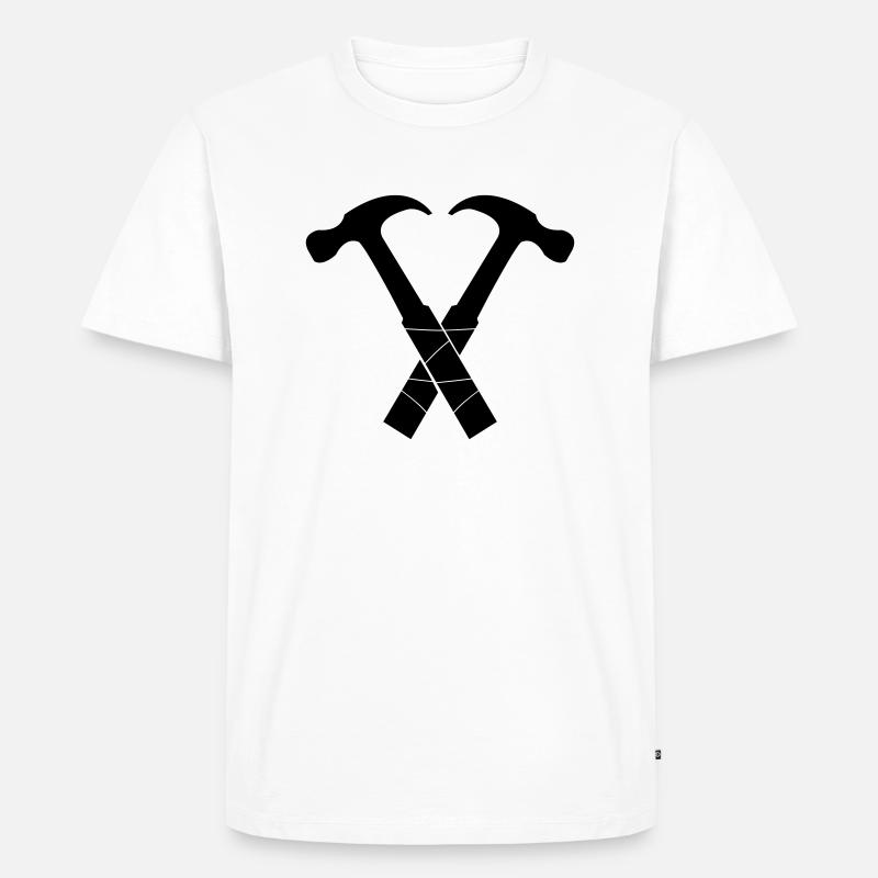 Hammer - Männer Premium Bio T-Shirt - Weiß