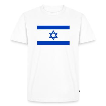 Drapeau Israel / Israel flag - T-shirt Premium bio Homme - blanc - Devant - Nico (187cm)