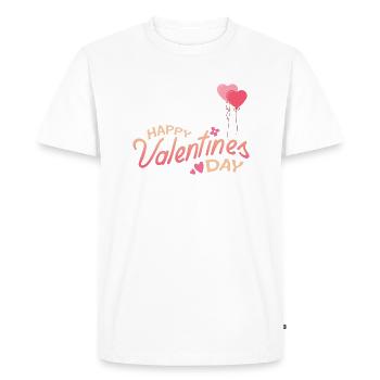 Happy Valentines Day - T-shirt Premium bio Homme - blanc - Devant - Nico (187cm)
