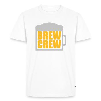 Beer Glass Saying Brew Crew - Men's Premium Organic T-Shirt - white - Front - Nico (187cm)