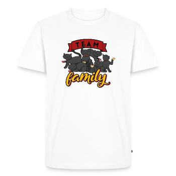 équipe famille chat café chef de soirée - T-shirt Premium bio Homme - blanc - Devant - Nico (187cm)