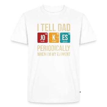 Je raconte des blagues à papa périodiquement - T-shirt Premium bio Homme - blanc - Devant - Nico (187cm)