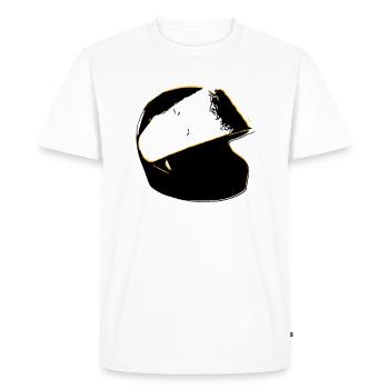 Motorcycle Vector Helmet Biker vintage Motorcycle Helmet - Men's Premium Organic T-Shirt - white - Front - Nico (187cm)