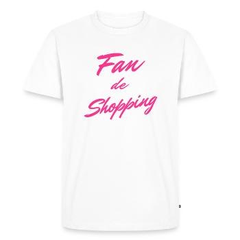 Fan de Shopping - T-shirt Premium bio Homme - blanc - Devant - Nico (187cm)