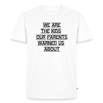 drôle de dire que les parents célèbrent la fête du festival - T-shirt Premium bio Homme - blanc - Devant - Nico (187cm)
