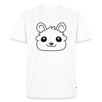 Visage petit cher hamster - T-shirt Premium bio Homme - blanc - Devant - Nico (187cm)