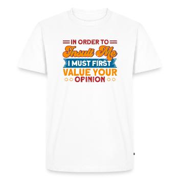 Sarcasme Ironie Cadeau sarcastique - T-shirt Premium bio Homme - blanc - Devant - Nico (187cm)