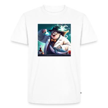 Mad scientist experimenting on a whale - Men's Premium Organic T-Shirt - white - Front - Nico (187cm)