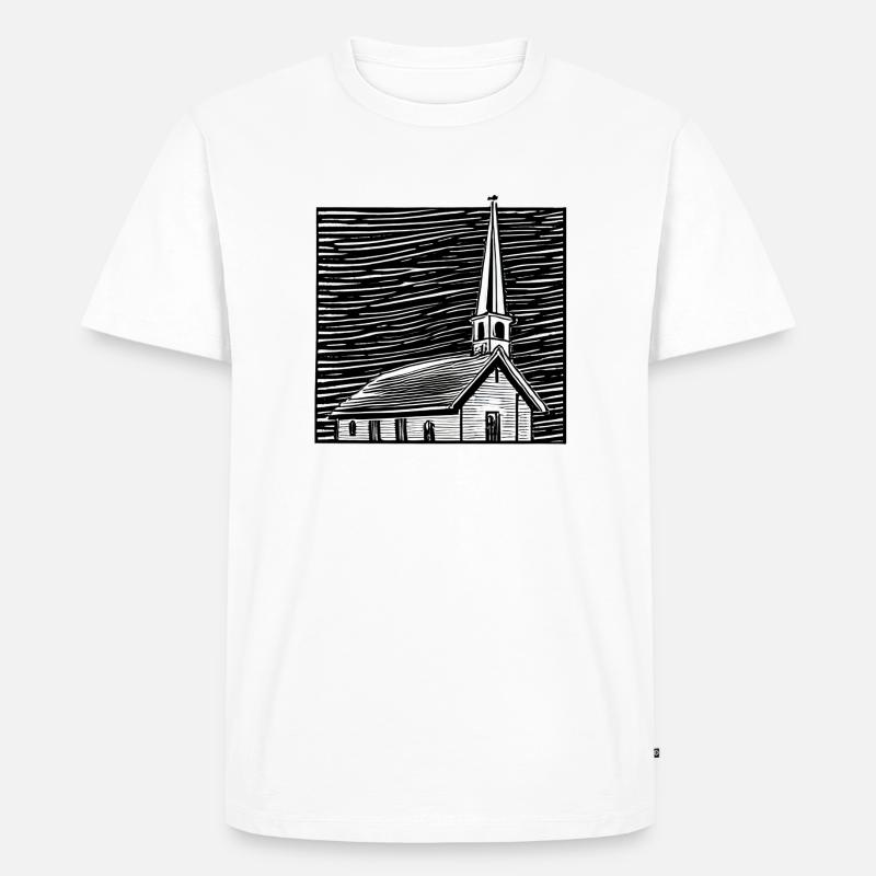 Kirche - Männer Premium Bio T-Shirt - Weiß