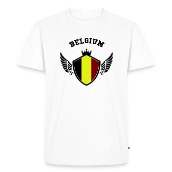 Armoiries de la Belgique - T-shirt Premium bio Homme - blanc - Devant - Nico (187cm)