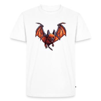 Renard volant d’un vieux jeu vidéo en 8 bits - T-shirt Premium bio Homme - blanc - Devant - Nico (187cm)