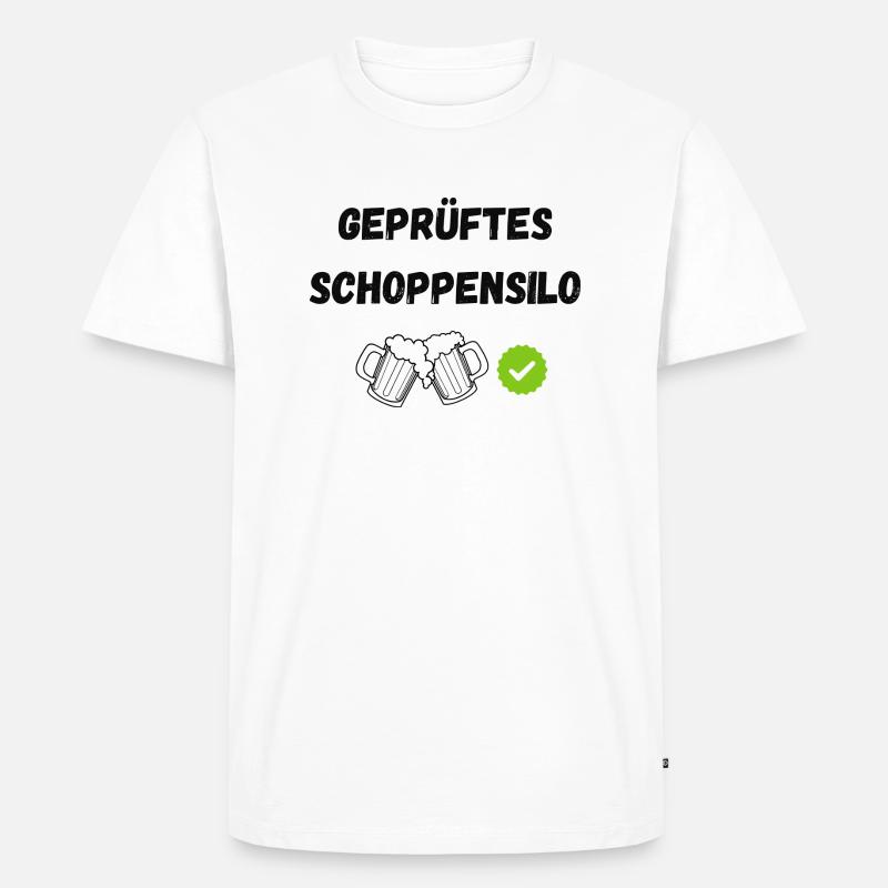 Geprüftes Schoppensilo Biertrinker - Männer Premium Bio T-Shirt - Weiß