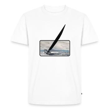 Yacht sur une vague - T-shirt Premium bio Homme - blanc - Devant - Nico (187cm)
